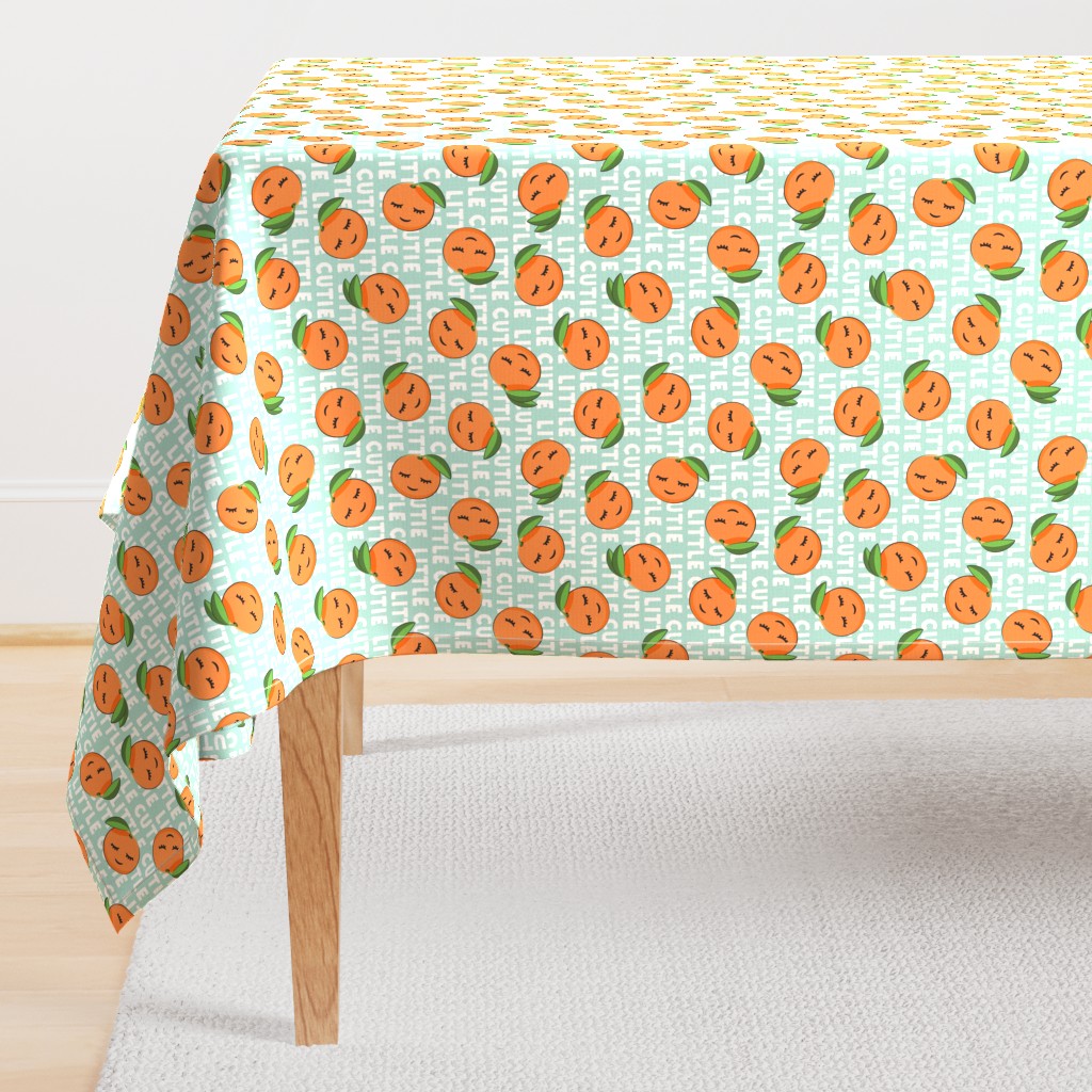 Little Cutie - Happy Oranges - summer fabric (aqua)