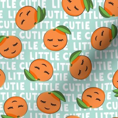 Little Cutie - Happy Oranges - summer fabric (aqua)