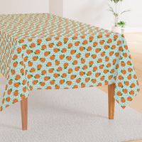 Little Cutie - Happy Oranges - summer fabric (aqua)