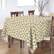 Little Cutie - Happy Oranges - summer fabric (aqua)