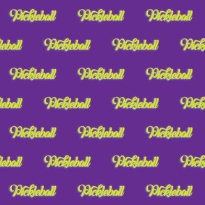 Pickleball Text In Yellow on Purple
