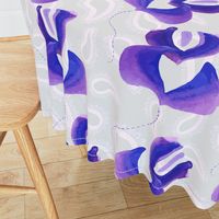 Jumbo Pink Gray Grey Purple Paisley Watercolor Abstract Floral  Large Scale _ Miss Chiff Designs 