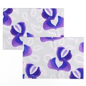 Jumbo Pink Gray Grey Purple Paisley Watercolor Abstract Floral  Large Scale _ Miss Chiff Designs 