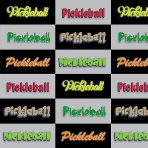 Pickleball Checker MultiFont On Grey & Black