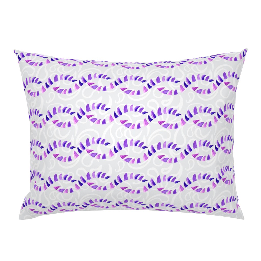 Waves Pink Magenta Purple Plum Watercolor Paisley Home Decor  Gray _ Miss Chiff Designs 