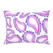 Jumbo Pink Magenta Purple Plum Watercolor Paisley Home Decor White _ Miss Chiff Designs 