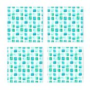 Big Nautical Blue Mint Teal Jade Green Watercolor Squares Sea Mermaid Large _ Miss Chiff Designs 