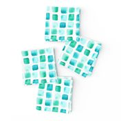 Big Nautical Blue Mint Teal Jade Green Watercolor Squares Sea Mermaid Large _ Miss Chiff Designs 