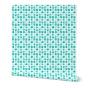 Nautical Mint Teal Jade Green Watercolor Squares Sea Mermaid Small _ Miss Chiff Designs 