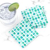 Nautical Mint Teal Jade Green Watercolor Squares Sea Mermaid Small _ Miss Chiff Designs 