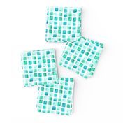 Nautical Mint Teal Jade Green Watercolor Squares Sea Mermaid Small _ Miss Chiff Designs 