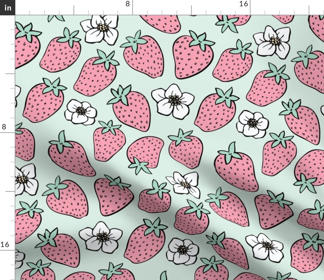 Strawberry Field Fabric | Spoonflower