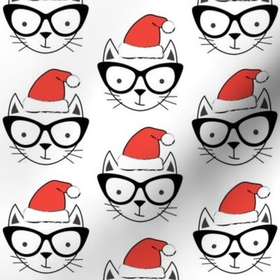 hipster cats with santa hats