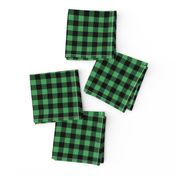 1/2" Black + Kelly Green Buffalo Plaid – Lumberjack Buffalo Check