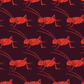 Crickets - Vintage Matchbox - Red on Dark