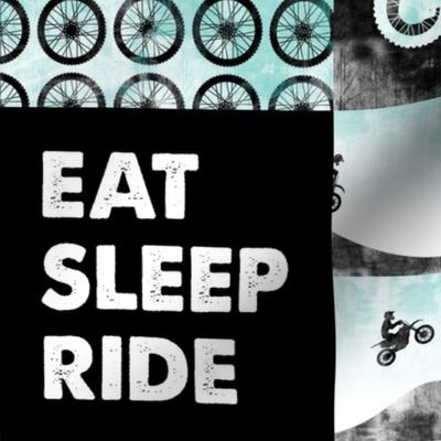 Motocross Patchwork - EAT SLEEP RIDE - Blue