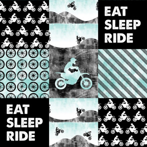 Motocross Patchwork - EAT SLEEP RIDE - Blue