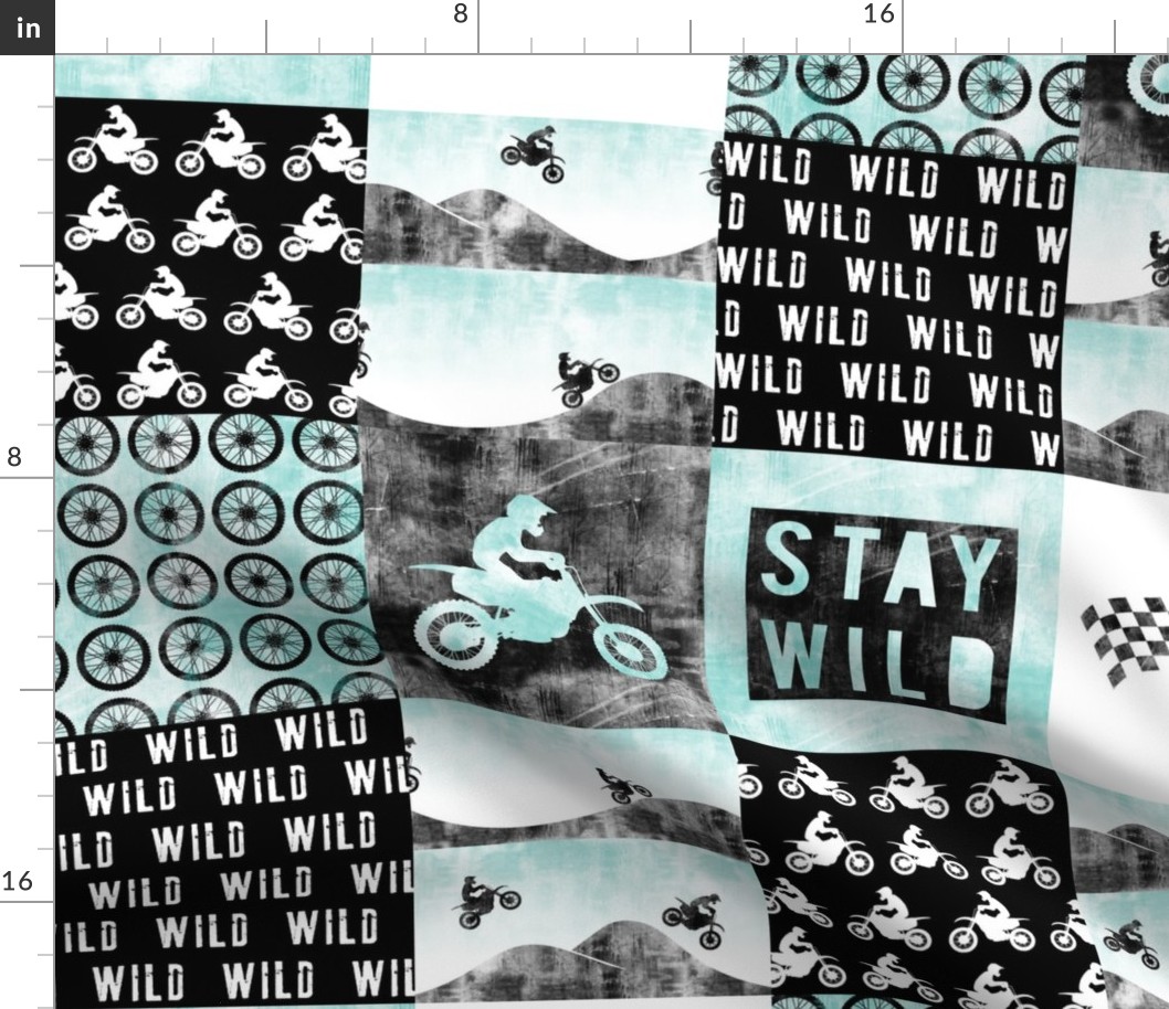 Motocross Patchwork - Stay Wild - Blue