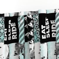 Motocross Patchwork - EAT SLEEP RIDE - Blue (90)