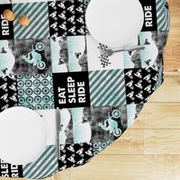 Motocross Patchwork - EAT SLEEP RIDE - Blue (90)