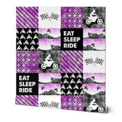 Motocross Patchwork - EAT SLEEP RIDE - Purple