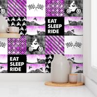 Motocross Patchwork - EAT SLEEP RIDE - Purple