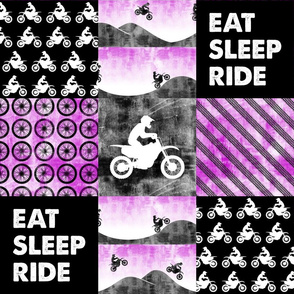 Motocross Patchwork - EAT SLEEP RIDE - Purple