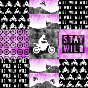 Motocross Patchwork - Stay Wild - Purple 