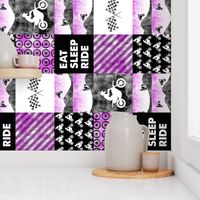 Motocross Patchwork - EAT SLEEP RIDE - Purple (90)