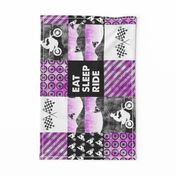 Motocross Patchwork - EAT SLEEP RIDE - Purple (90)