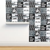 Motocross Patchwork - EAT SLEEP RIDE - Faded blue