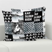 Motocross Patchwork - EAT SLEEP RIDE - Faded blue