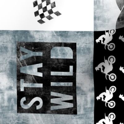 Motocross Patchwork - Stay Wild - Faded blue (90)