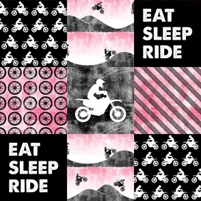 Motocross Patchwork - EAT SLEEP RIDE - Pink