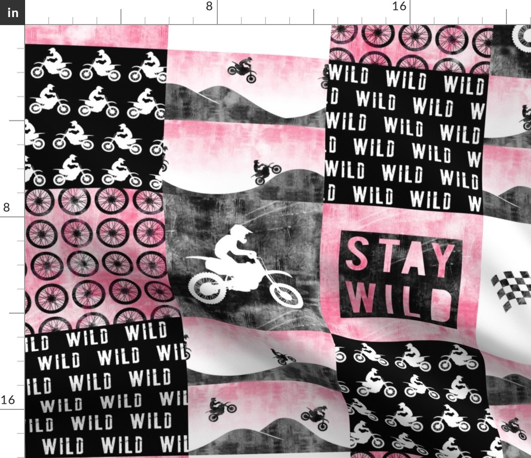 Motocross Patchwork - Stay Wild - Pink