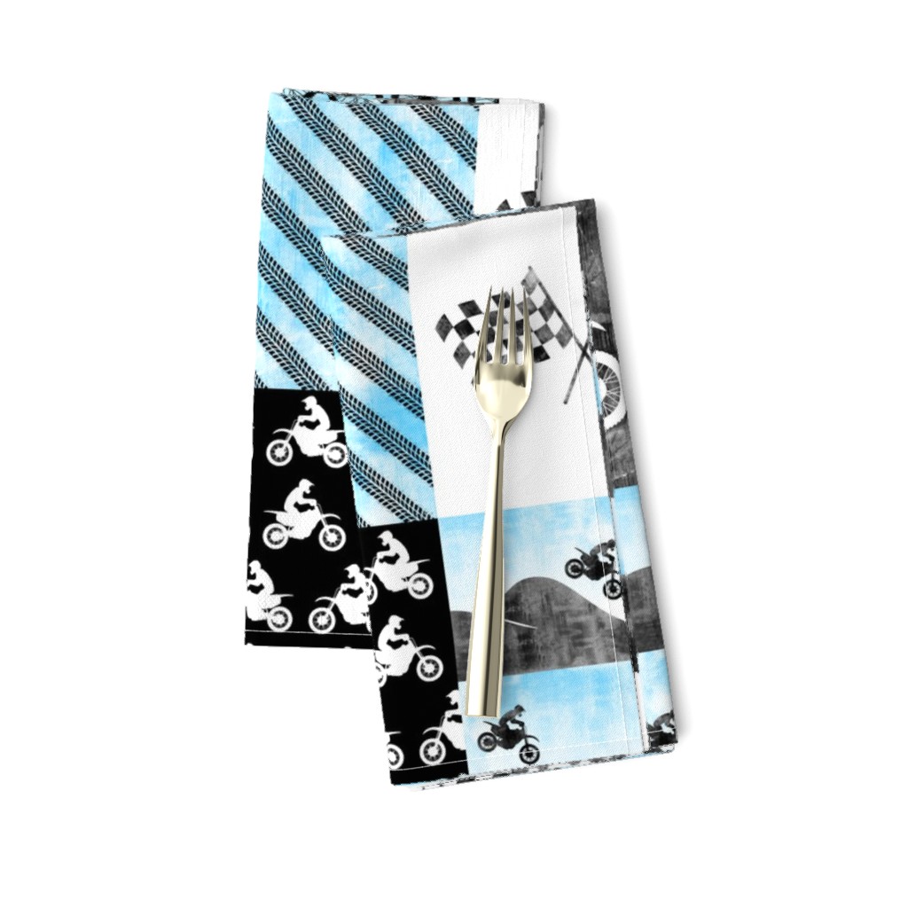 Motocross Patchwork - EAT SLEEP RIDE - Bright Blue