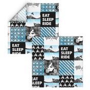 Motocross Patchwork - EAT SLEEP RIDE - Bright Blue