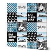 Motocross Patchwork - EAT SLEEP RIDE - Bright Blue