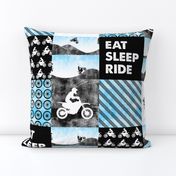 Motocross Patchwork - EAT SLEEP RIDE - Bright Blue