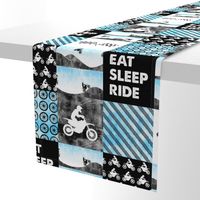 Motocross Patchwork - EAT SLEEP RIDE - Bright Blue