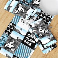 Motocross Patchwork - EAT SLEEP RIDE - Bright Blue