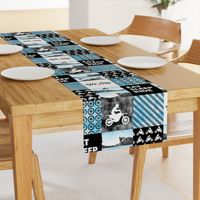 Motocross Patchwork - EAT SLEEP RIDE - Bright Blue