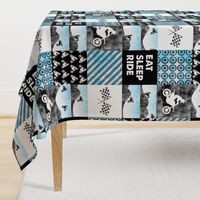 Motocross Patchwork - EAT SLEEP RIDE - Bright Blue