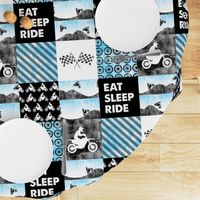 Motocross Patchwork - EAT SLEEP RIDE - Bright Blue