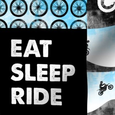 Motocross Patchwork - EAT SLEEP RIDE - Bright Blue