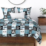 Motocross Patchwork - EAT SLEEP RIDE - Bright Blue