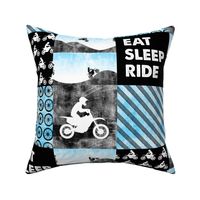 Motocross Patchwork - EAT SLEEP RIDE - Bright Blue
