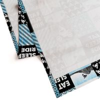 Motocross Patchwork - EAT SLEEP RIDE - Bright Blue