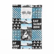 Motocross Patchwork - EAT SLEEP RIDE - Bright Blue