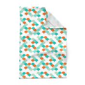 Abstract trend design shell scallop bubble print orange blue boys